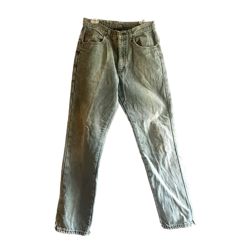 Vintage L.L. Bean fleece-lined green/blue jeans